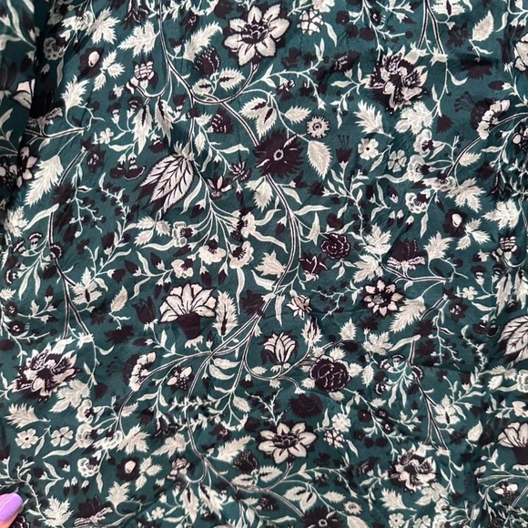 Sundance Green Black Floral Lightweight Flowy Dress Sz Small Petite - Picture 5 of 8